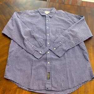 American Eagle outfitters mens large button up blue and white
